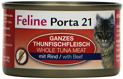 Feline Porta Katzenfutter Feline Porta 21 Thunfisch plus Rind 90 g, 24er Pack (24 x 90 g)