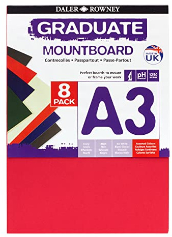 Daler-Rowney Graduate A3 Thick Cream Core Mountboard 8 Colours