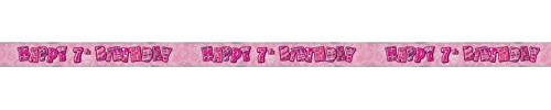 Unique Party 90226 - 12ft Foil Glitz Pink 7th Birthday Banner