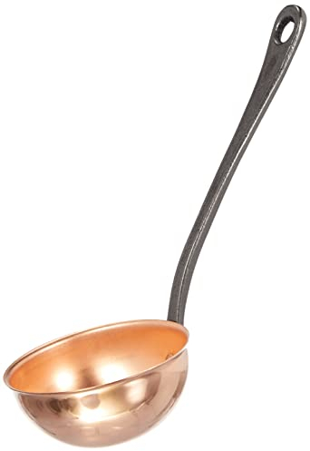 Baumalu, Louche en Cuivre 29,5 x 11 x 8,5 cm - Ustensile de Cuisine Pratique avec Manche en Fonte, Design Ergonomique, Idéal pour Sauces et Soupes, Garantie 2 Ans
