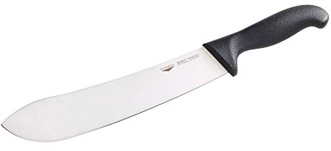 Paderno 18005-32 Coltello Scimitarra, 32 cm, Manico Nero, Acciaio Ice Hardening