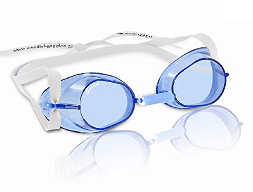 Malmsten Schwedenbrille Anti Fog | Schwimmbrille | Swedish Goggles | Montageset (blau)