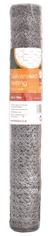 Chicken Wire Galvanised Finish 50mm Mesh. 0.6m x 10m Long