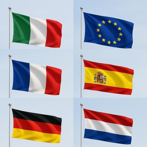 Set 6 bandiere 90 x 150 cm Europa per hotel enti villaggi turistici