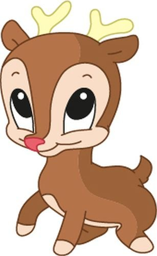 Bambinella® Bügelbild Aufbügler – gedruckte Velour/Flock Applikation zum selbst Aufbügeln - Motiv: Rehkitz -