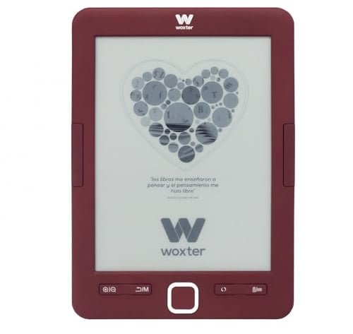 Woxter Scriba 195 E-Book Network - eBook Reader 6, (800x600, E-Ink Pearl Bildschirm weißer, EPUB, PDF) Micro SD, Guarda über 4000 Bücher, Aufkleber Textur, rot 6