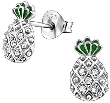 Laimons Damen-Ohrstecker Damenschmuck Ananas glanz mit Zirkonia Sterling Silber 925