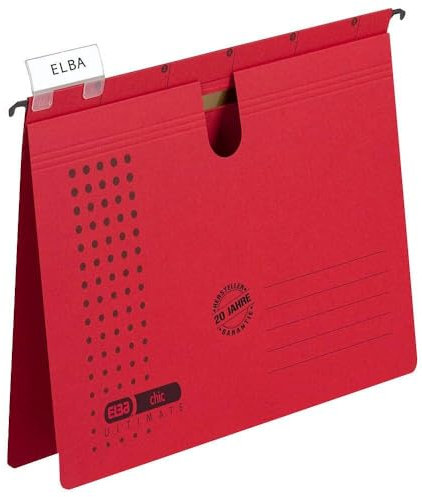 ELBA Hängehefter chic für A4, aus Karton, rot, 5er Pack