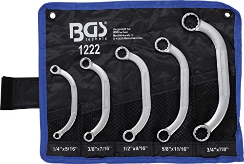 BGS 1222 | Starter- und Blockschlüssel-Satz | Zollgrößen | SW 1/4 - 7/8 | 5-tlg.