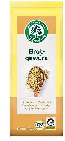 Lebensbaum Brotgewürz, Bio-Gewürz, Gewürzmischung für Roggen-,Misch- & Sauerteig-Brot & pikantes Gebäck, vegan, 1 x 50g