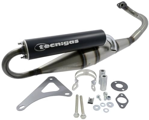 Auspuff TECNIGAS Next-R TPH 50 (Bj. 1999 - 2005)) | NEXT-R Roller-Sportauspuff mit 4-Konen-Resonanzkörper und schwarzem Alu-Endschalldämpfer; kompatibel mit Gilera 50 ccm 2T