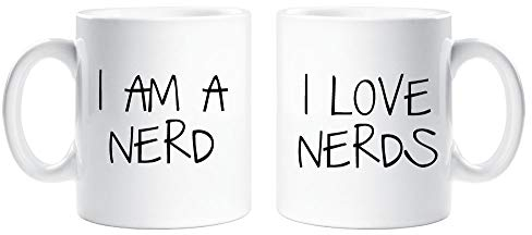 60 Second Makeover Limited I Am a Nerd I Love Nerds Mug Set Novelty Anniversary Valentines Cup Ceramic