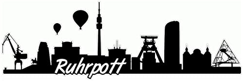 Samunshi® Ruhrpott Skyline Aufkleber Sticker Autoaufkleber City Gedruckt - 20x6,5cm schwarz