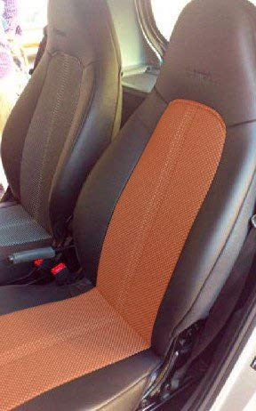 TOP CAR Athens | 1+1 SITZBEZÜGE SCHWARZ-ORANGE AUTOSITZBEZUG | Auto Sitzbezüge | KOMPATIBEL MIT SMART FORTWO 2007-2014 (451) | Maßgefertigt.