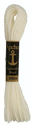 Anchor 4238000-08004 Stickgarne, 100% Wolle, rohweiß, 10m, 7 Gramm