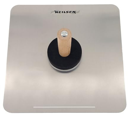 Neilsen CT1669 Plastering Hawk - Heavy Gauge Rolled Edge Aluminium Construction, 330mm x 330mm, with Detachable Soft-Grip Handle