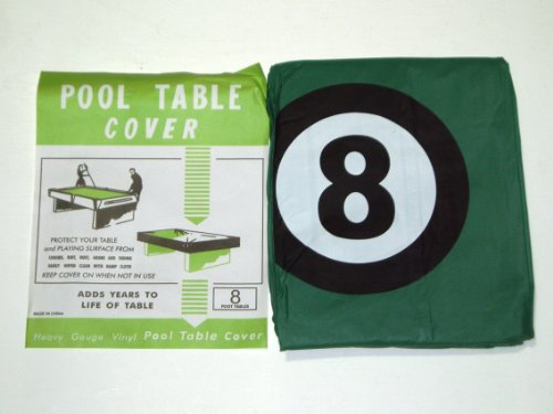SGL Billardtisch-Abdeckung für 8 ft Tisch mit 8 Ball Design - Green, Vinyl, Wasserfest, Abdeckplane für Poolbillardtisch