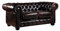 Linea Sofa Chesterfield Ledersofa 2-Sitzer - B«¨ffelleder - Braun - Brenton