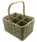 Panier à bouteilles « vert olive » en osier & polyrattan pour 6 bouteilles, porte-bouteilles, porte-bouteilles, panier à boissons