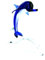 Delfin Auf Welle - Glas Dekoration Springender Delphin Blau - Deko Figur Glasfigur Glastier