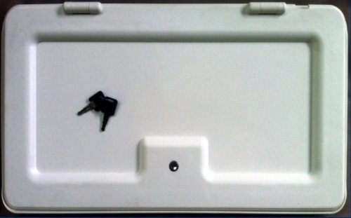 Pennine Caravan Motorhome White NBBS Battery Locker Door With Lock & Keys - PO560