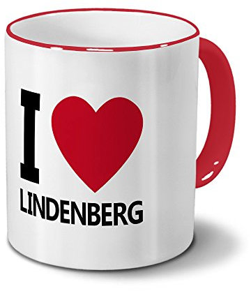 digital print Städtetasse Lindenberg - Design I Love Lindenberg, Stadt-Tasse, City-Mug, Kaffeetasse - Becher Rot