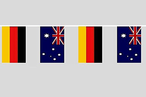 U24 Flaggenkette Deutschland - Australien 6,20 m Fahne Flagge Fahnenkette Freundschaft