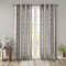 Madison Park Saratoga Rideau de fenêtre filtrant la lumière avec imprimé chantourné 1 Panneau de Rideaux à œillets pour Salon, Chambre à Coucher et dortoir, 127 x 274 cm, Gris
