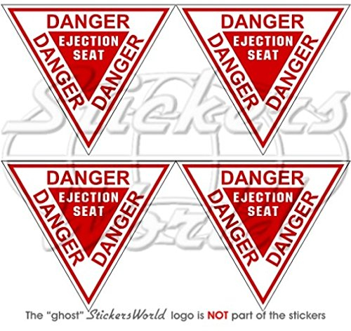 Martin Baker Vinyl-Aufkleber, Motiv: Danger Ejection Seat USAF, 60 mm, 4 Stück