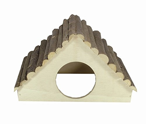 Elmato 10426 Natur Kletterfithaus Nagerhaus mit Rindendach, 32x22x20cm