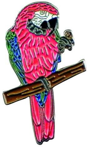 Metall Emaille Brosche Papagei Ara (rot & blau)