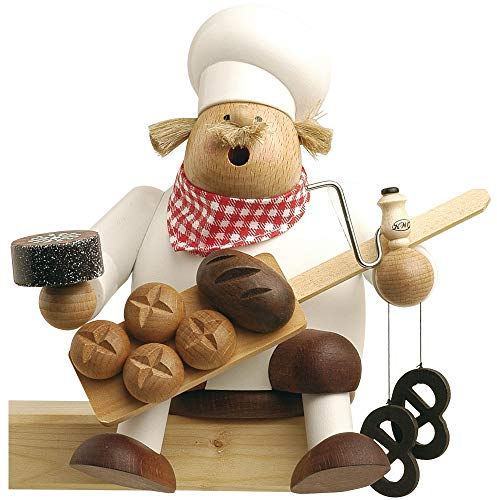 KWO Olbernhau 21616 Räuchermännchen Kantenhocker Bäcker, 17 cm