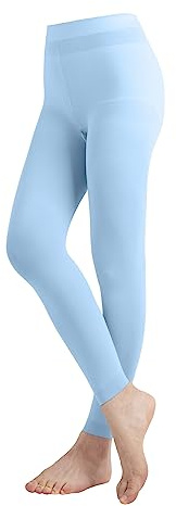 Butterfly EMEM Apparel Girls' Kids Childerns Solid Colored Dance Ballet Custume Microfiber Opaque Footless Tights Leggings Stocking Light Blue 4-6