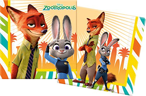 Disney Zootropolis Papier Servietten, 20 Stück