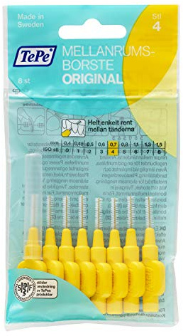 TEPE interdental brushes, 0.7 mm, Yellow, ( 1 pack of 8)