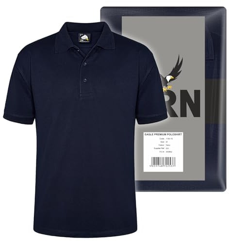 ORN Polo Shirt for Men Adult, Heavyweight Polo T-Shirt for Work & Casual Wear, Hard-Wearing Premium Quality Mens Workwear Poloshirt, 1150-Navy,M