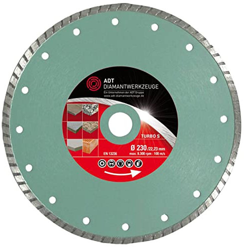 ADT DIAMANTWERKZEUGE | Diamanttrennscheibe Feinsteinzeug & Terrazzo Turbo S Premium mit geschlossenem Turboschneidrand | Ø 350 mm / 22,23 mm