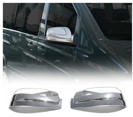 Spiegelkappen Spiegelabdeckung Leiste Kompatibel mit Vito W639 2010-2014 | 2 tlg Auto Rückspiegel Spiegelblenden Abdeckung aus Chrom ABS