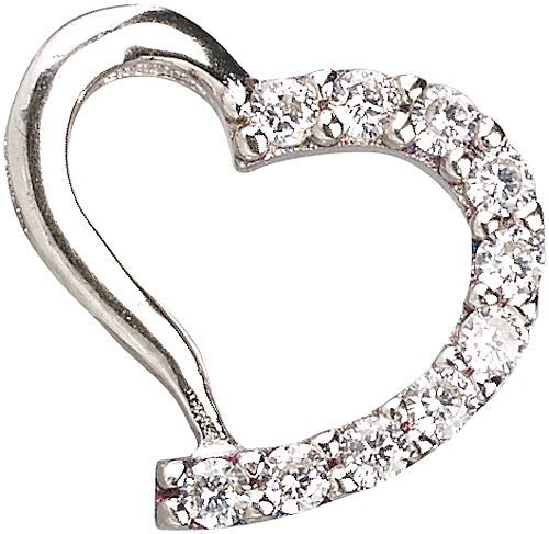 St. Leonhard Schmuck: Anhänger Herz mit Zirkonia, 925er-Sterling-Silber (Silberschmuck, Schmuck-Anhänger für Halskette, Herzanhänger)
