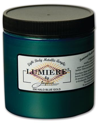 Jacquard Lumiere Fabric Color 8 oz Jar - Halo Blue Gold by Jacquard