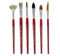 Artmaster Watercolour Brushes Complete Set of 6 - Synthetic, Wooden Handles - Red - L Size - Watercolour Paint Brush Set