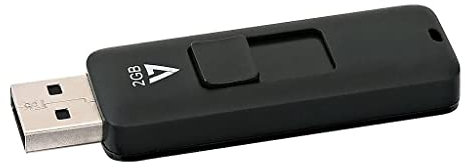 V7 VF22GAR-3E Slider Memoria USB 2.0 Flash Drive de 2 GB Negro