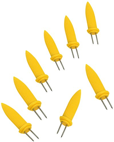 Landmann 13388 Lot de 8 Piques à Epis de Mais Plastique Jaune 8,5 x 1 x 2 cm
