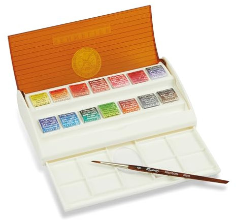 Sennelier - Aquarelle Sennelier Boîte voyage de 14 demi-godets entiers + 1 pinceau