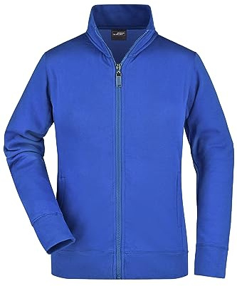 James & Nicholson Damen Sweatjacke - Hochwertige Sweatjacke mit Stehkragen | Farbe: royal | Grösse: XL