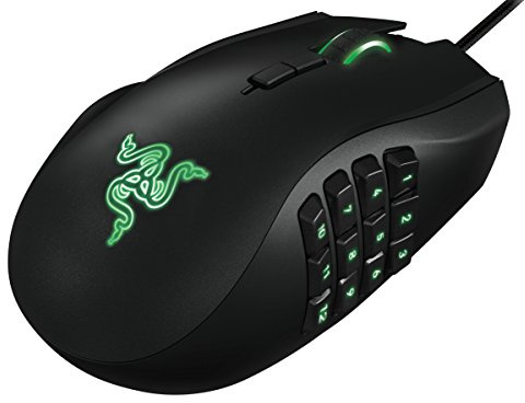 Razer RZ01-01050100-R3M1 Naga Left-Handed - Ergonomic MMO Gaming Mouse with 12 Programmable Thumb Buttons - 8,200 Adjustible DPI