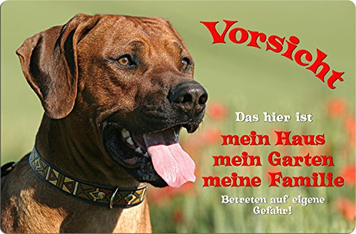 Nanyuk +++ Rhodesian Ridgeback - Metall Warnschild Schild Hundeschild Sign - RRB 02 T1