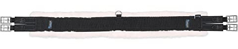 Elastischer Sattelgurt mit Kunstfell Shire schwarz/beige 125cm