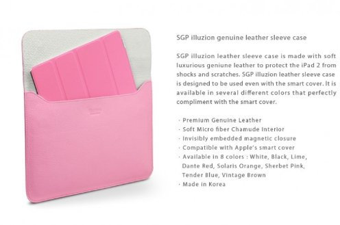 Spigen Funda de Piel SGP Illuzion Sleeve Series Rosa para iPad 1, 2, 3, 4 Retina