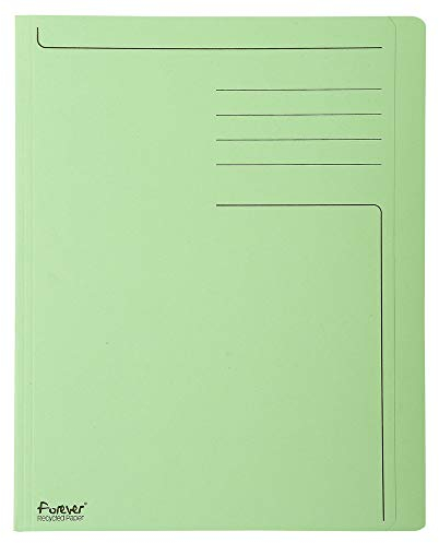 Exacompta 441013E 100er Pack Aktendeckel Forever mit Beschriftungsfeld aus Recycling Karton 280g für DIN A4 hellgrün Sammelmappe Dokumentenmappe ideal für Büro und Schule